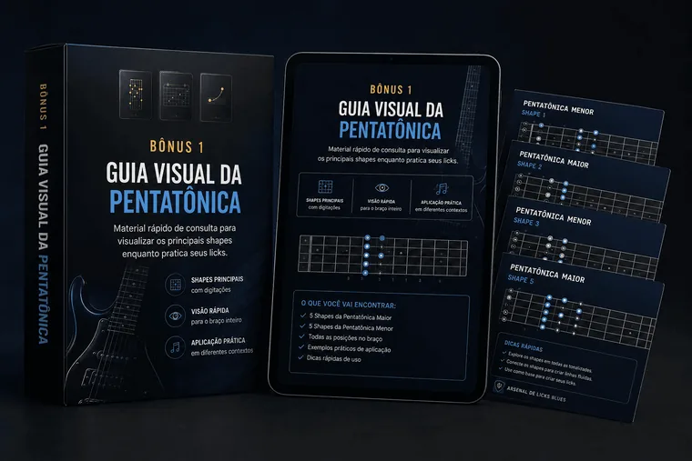 Mockup do bônus GUIA VISUAL DA PENTATÔNICA