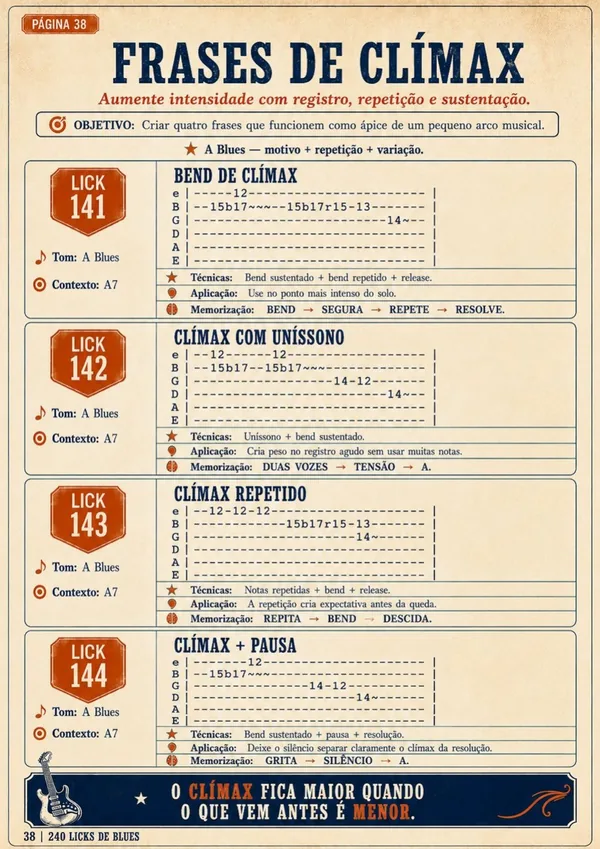 Página interna do Arsenal de Licks Blues — missão 7