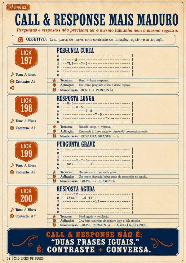 Página interna do Arsenal de Licks Blues — missão 10